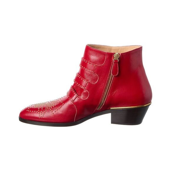 Chloé Susanna Leather Bootie, Red - Picture 2 of 5